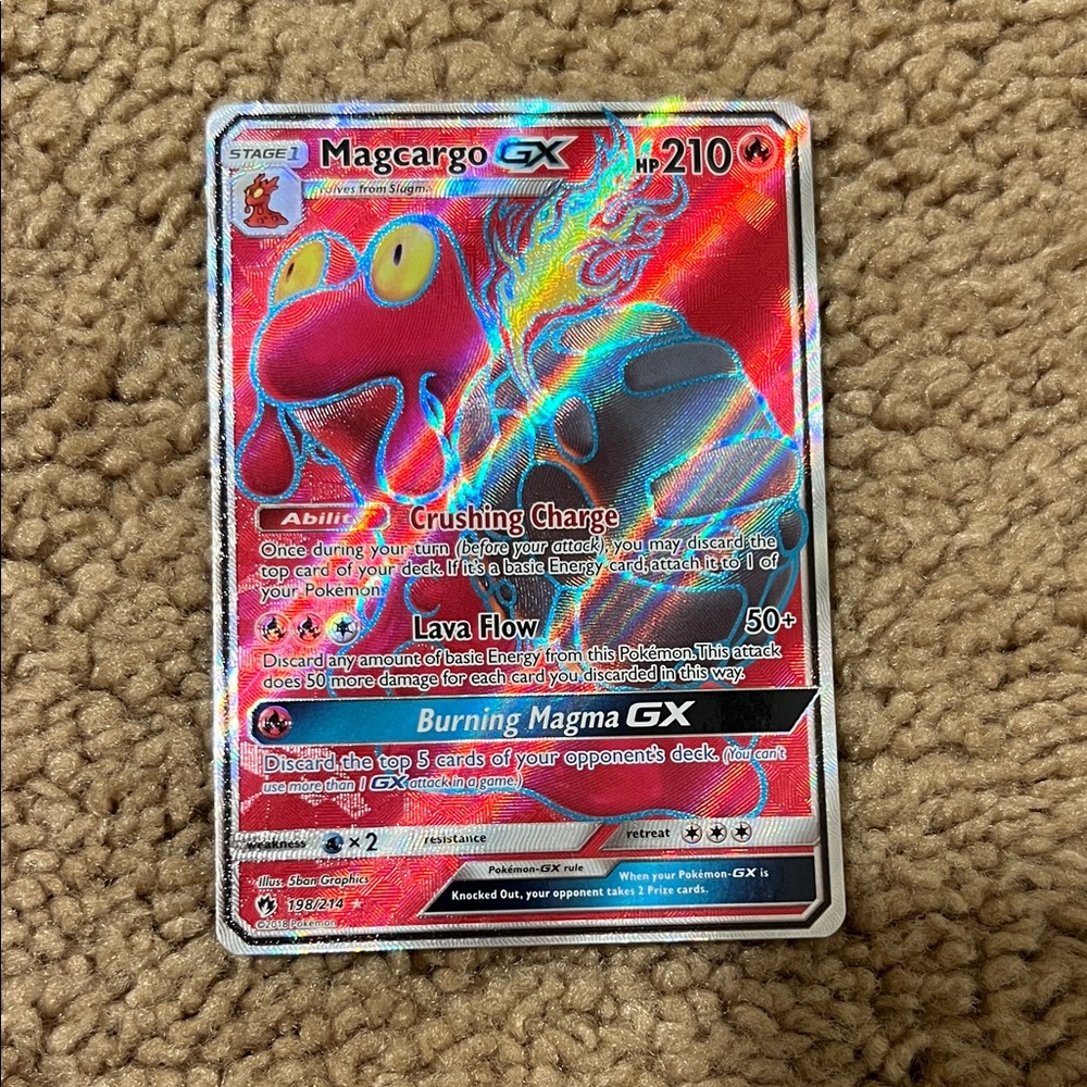 Pokemon Magcargo GX Red Holo Trading Card